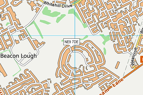 NE9 7DE map - OS VectorMap District (Ordnance Survey)