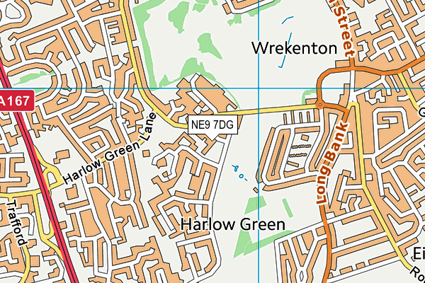 NE9 7DG map - OS VectorMap District (Ordnance Survey)