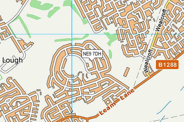 NE9 7DH map - OS VectorMap District (Ordnance Survey)