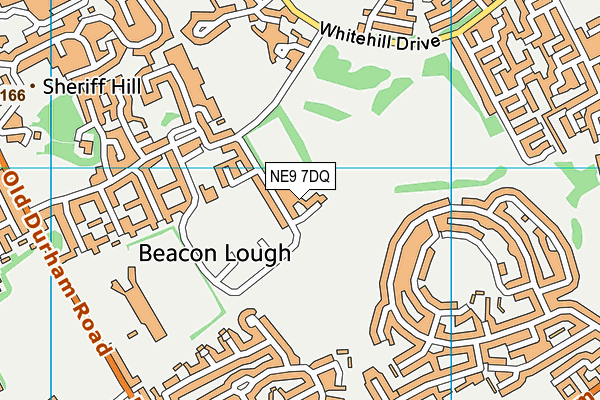 NE9 7DQ map - OS VectorMap District (Ordnance Survey)