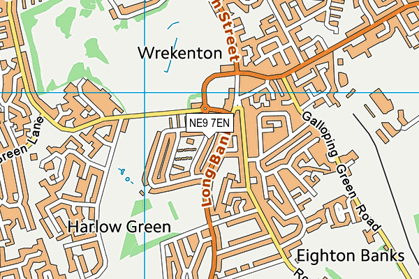 NE9 7EN map - OS VectorMap District (Ordnance Survey)