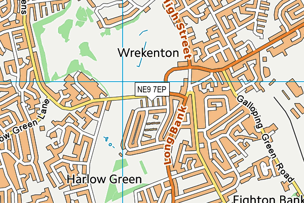 NE9 7EP map - OS VectorMap District (Ordnance Survey)