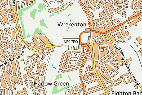 NE9 7EQ map - OS VectorMap District (Ordnance Survey)