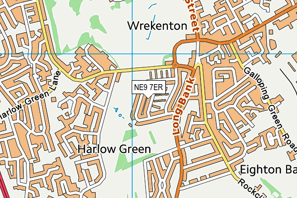 NE9 7ER map - OS VectorMap District (Ordnance Survey)
