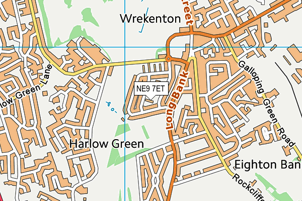NE9 7ET map - OS VectorMap District (Ordnance Survey)