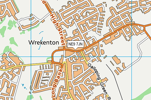 NE9 7JN map - OS VectorMap District (Ordnance Survey)