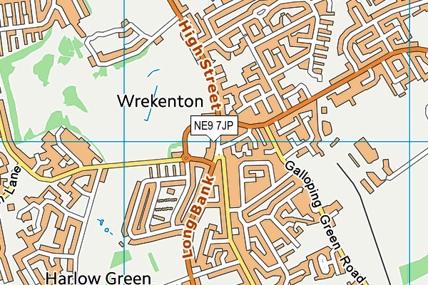 NE9 7JP map - OS VectorMap District (Ordnance Survey)