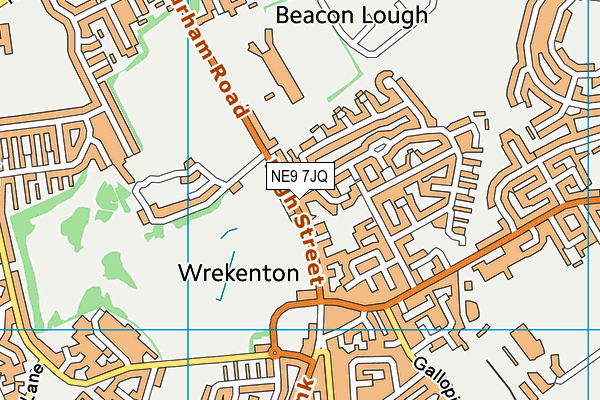 NE9 7JQ map - OS VectorMap District (Ordnance Survey)