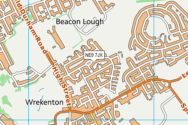 St Edmund Campion Rc School Sports Hall (Closed) map (NE9 7JX) - OS VectorMap District (Ordnance Survey)
