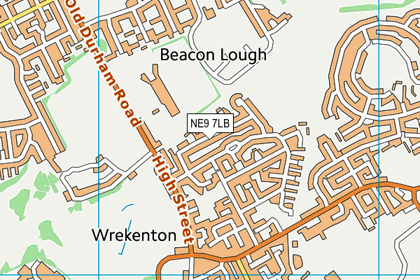 NE9 7LB map - OS VectorMap District (Ordnance Survey)