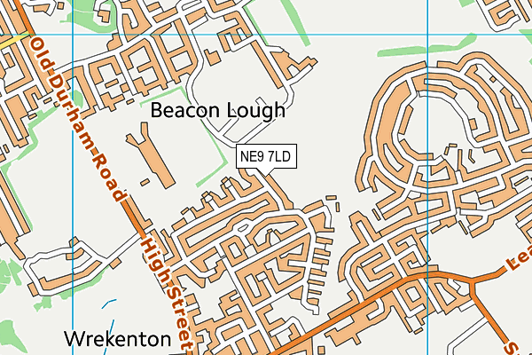 NE9 7LD map - OS VectorMap District (Ordnance Survey)