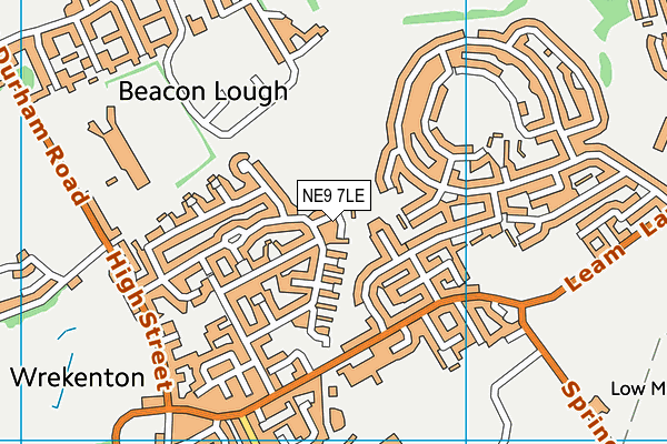NE9 7LE map - OS VectorMap District (Ordnance Survey)