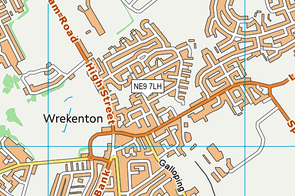 NE9 7LH map - OS VectorMap District (Ordnance Survey)
