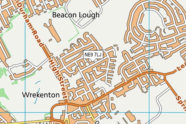 NE9 7LJ map - OS VectorMap District (Ordnance Survey)
