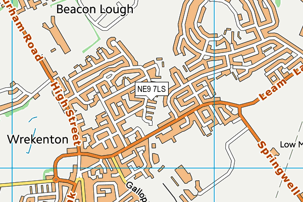 NE9 7LS map - OS VectorMap District (Ordnance Survey)