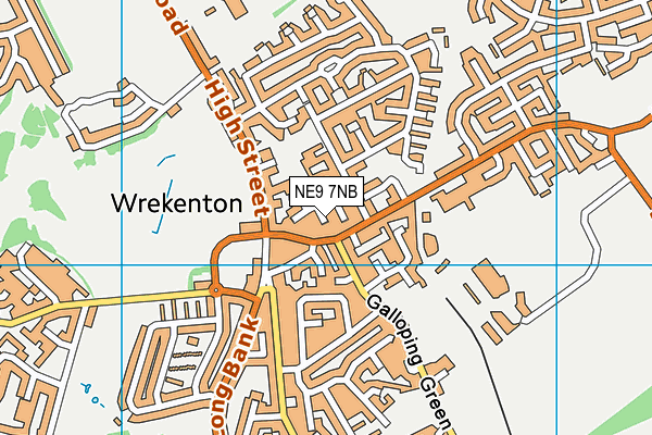 NE9 7NB map - OS VectorMap District (Ordnance Survey)