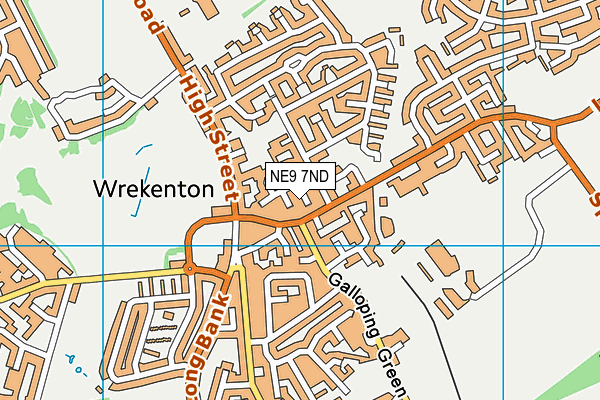 NE9 7ND map - OS VectorMap District (Ordnance Survey)