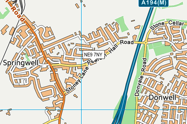 NE9 7NY map - OS VectorMap District (Ordnance Survey)