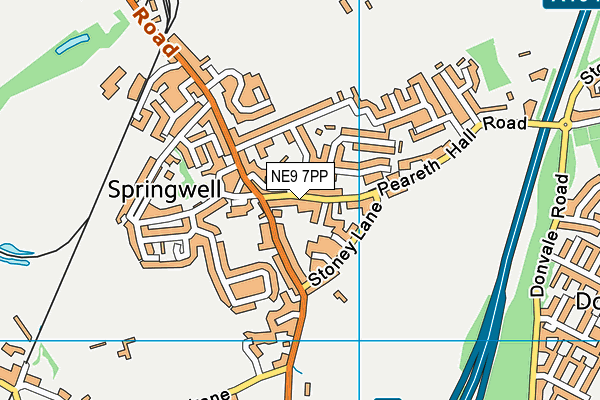 NE9 7PP map - OS VectorMap District (Ordnance Survey)