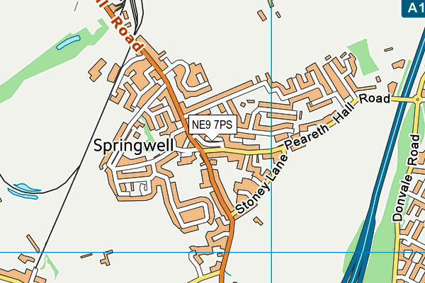 NE9 7PS map - OS VectorMap District (Ordnance Survey)