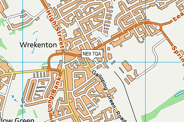 NE9 7QA map - OS VectorMap District (Ordnance Survey)
