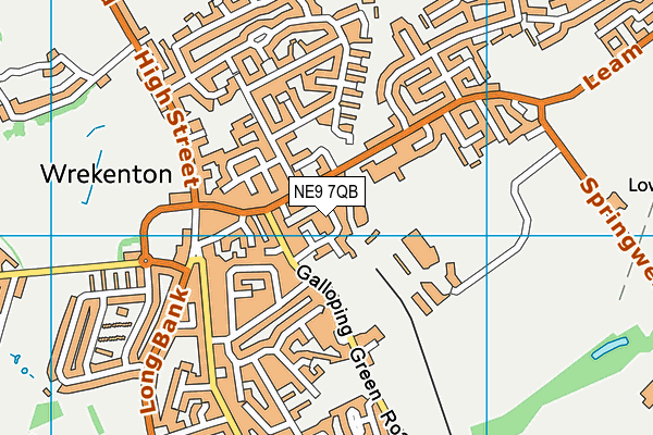 NE9 7QB map - OS VectorMap District (Ordnance Survey)