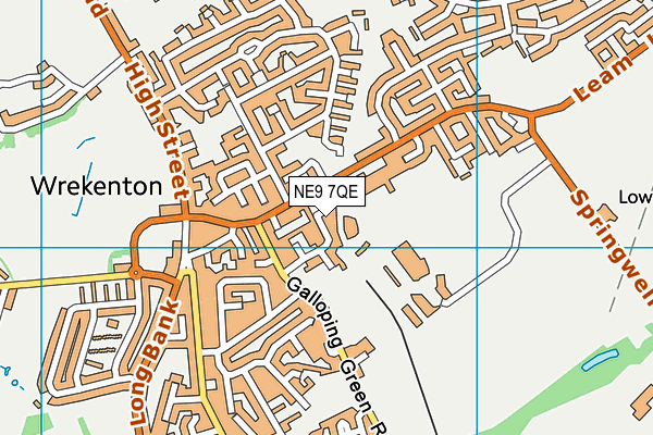 NE9 7QE map - OS VectorMap District (Ordnance Survey)