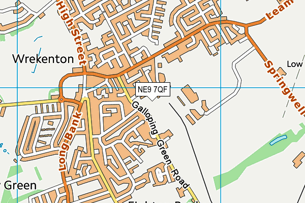 NE9 7QF map - OS VectorMap District (Ordnance Survey)