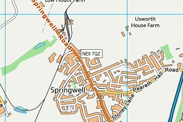 NE9 7QZ map - OS VectorMap District (Ordnance Survey)