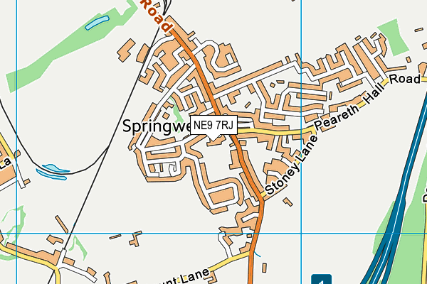 NE9 7RJ map - OS VectorMap District (Ordnance Survey)