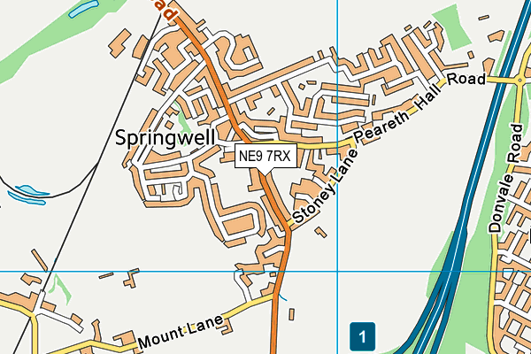 Springwell Village Primary School map (NE9 7RX) - OS VectorMap District (Ordnance Survey)