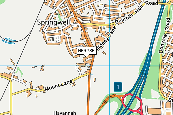 NE9 7SE map - OS VectorMap District (Ordnance Survey)