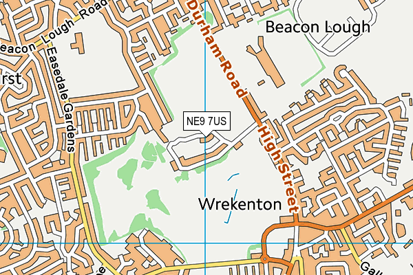 NE9 7US map - OS VectorMap District (Ordnance Survey)