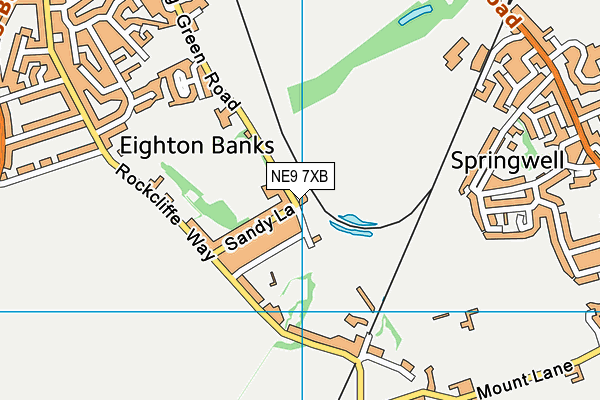 NE9 7XB map - OS VectorMap District (Ordnance Survey)