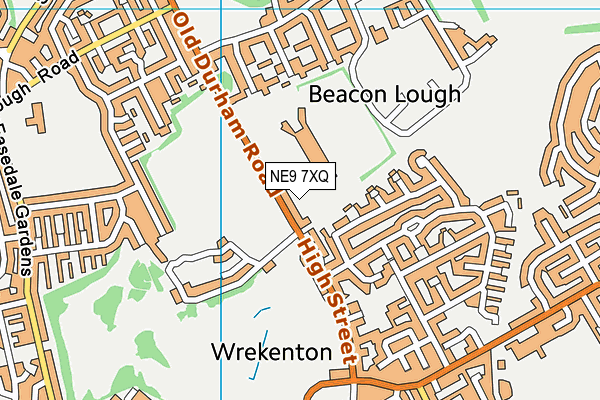 NE9 7XQ map - OS VectorMap District (Ordnance Survey)