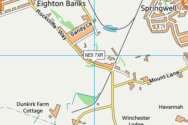 NE9 7XR map - OS VectorMap District (Ordnance Survey)