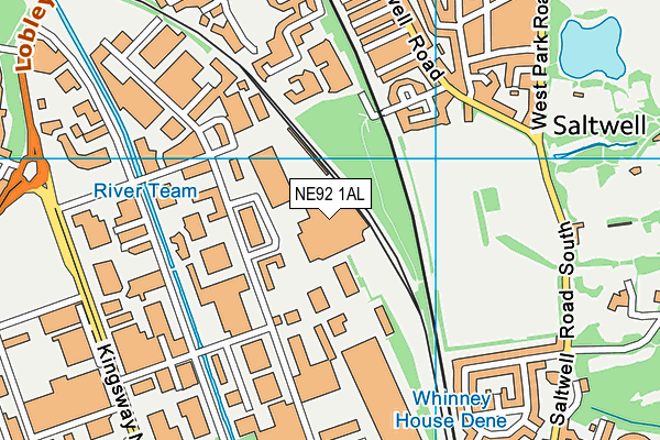 NE92 1AL map - OS VectorMap District (Ordnance Survey)