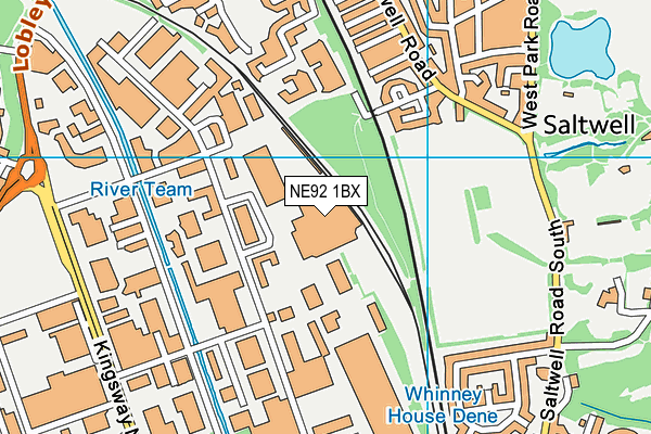 NE92 1BX map - OS VectorMap District (Ordnance Survey)