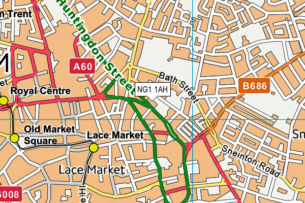 NG1 1AH map - OS VectorMap District (Ordnance Survey)