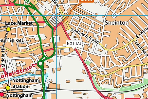 NG1 1AJ map - OS VectorMap District (Ordnance Survey)