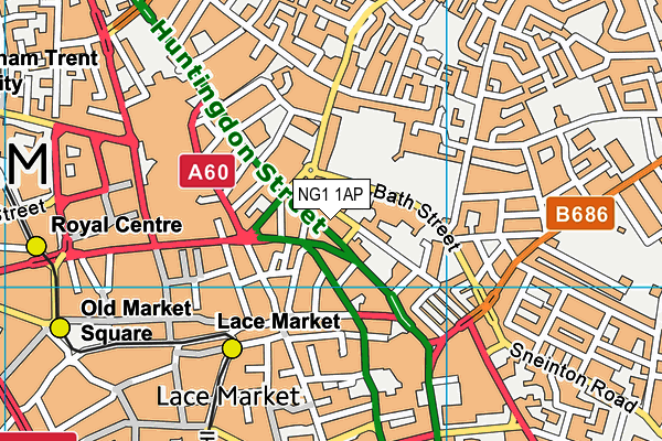 NG1 1AP map - OS VectorMap District (Ordnance Survey)