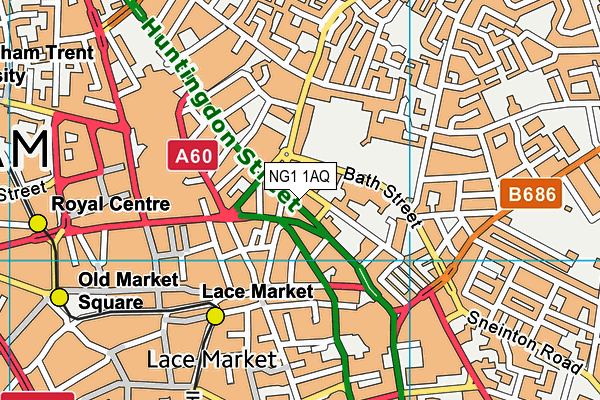 NG1 1AQ map - OS VectorMap District (Ordnance Survey)