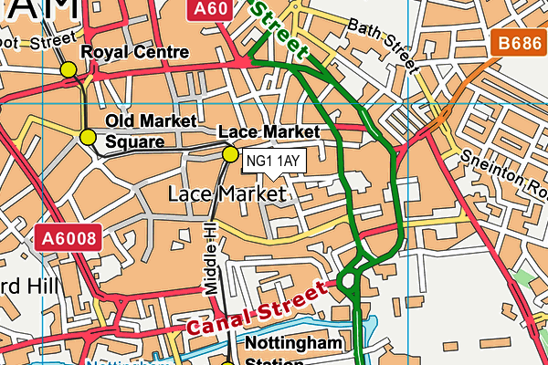 NG1 1AY map - OS VectorMap District (Ordnance Survey)