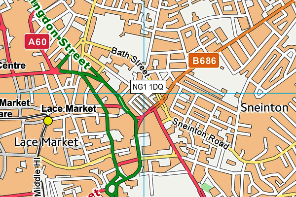 NG1 1DQ map - OS VectorMap District (Ordnance Survey)