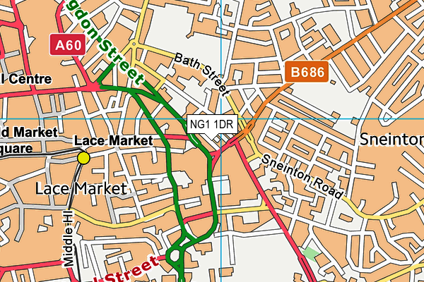 NG1 1DR map - OS VectorMap District (Ordnance Survey)