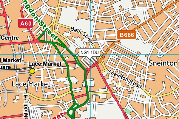 NG1 1DU map - OS VectorMap District (Ordnance Survey)