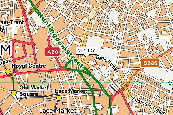 NG1 1DY map - OS VectorMap District (Ordnance Survey)