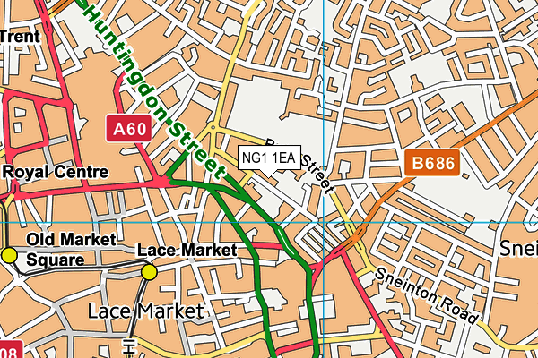 NG1 1EA map - OS VectorMap District (Ordnance Survey)