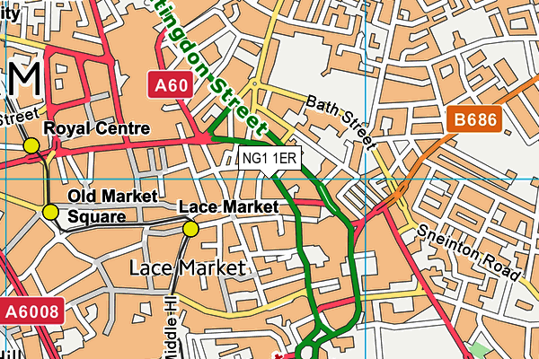 NG1 1ER map - OS VectorMap District (Ordnance Survey)