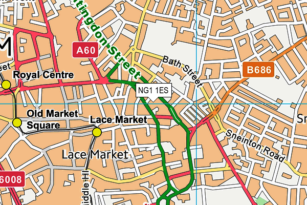 NG1 1ES map - OS VectorMap District (Ordnance Survey)